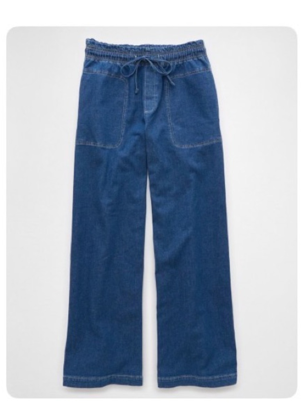 American Eagle dreamy drape linen-blend pull on XSmall